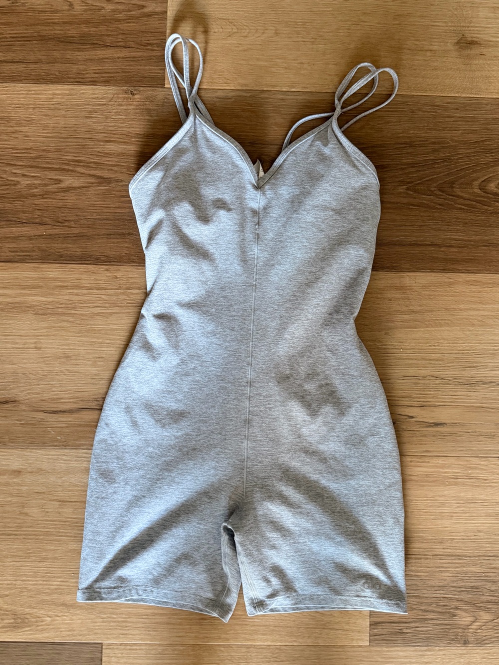 Alo Alosoft Suns Out Short One Piece Size XS Heather Gray Romper Yoga Soft
